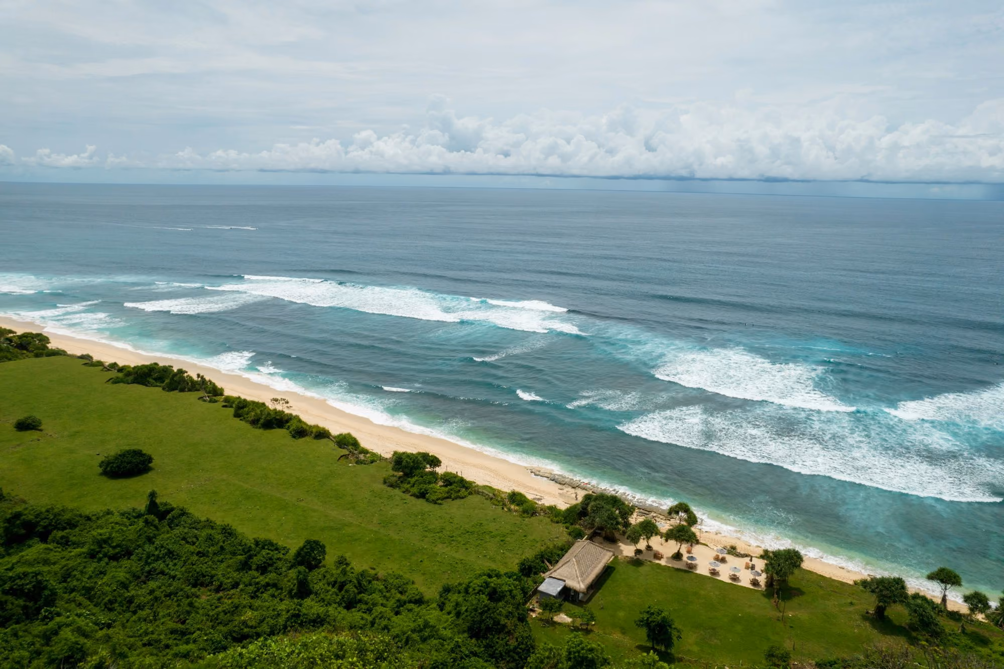 Near Jumeirah Bali: An aerial view of a beach and ocean