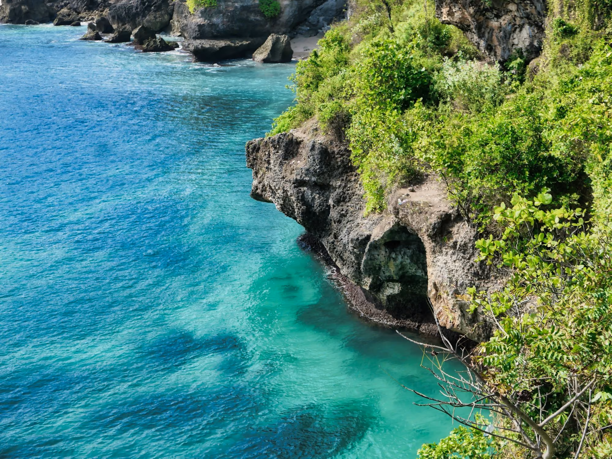 Near The Ungasan Clifftop Resort: a body of water surrounded by lush green trees
