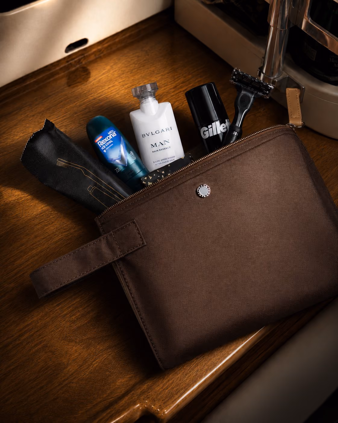 The Bulgari kit for men, from Emirates business class