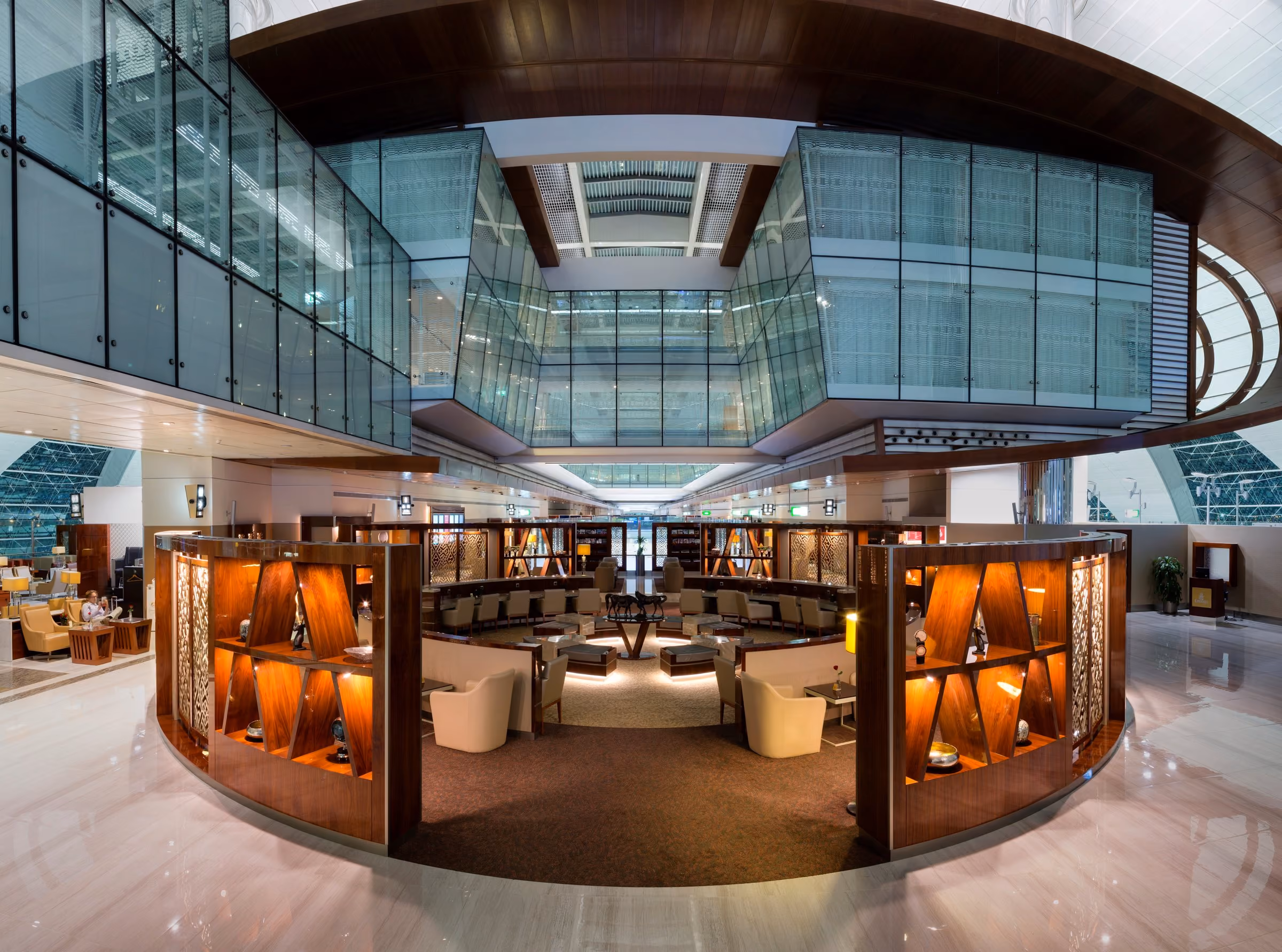 The Emirates business class lounge at Dubai International, for connecting passengers