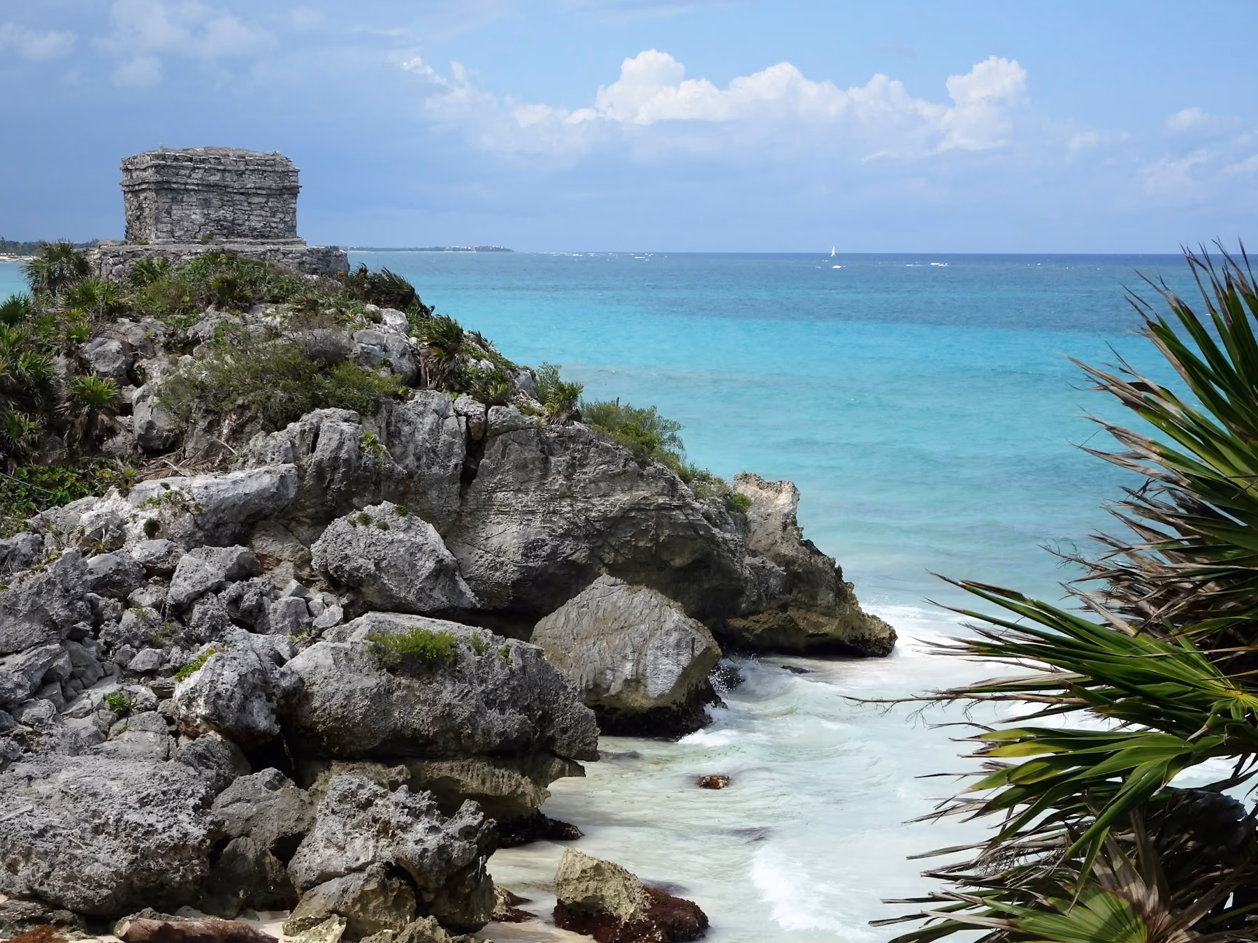 The Maya ruins of Tulum above the Caribbean Sea