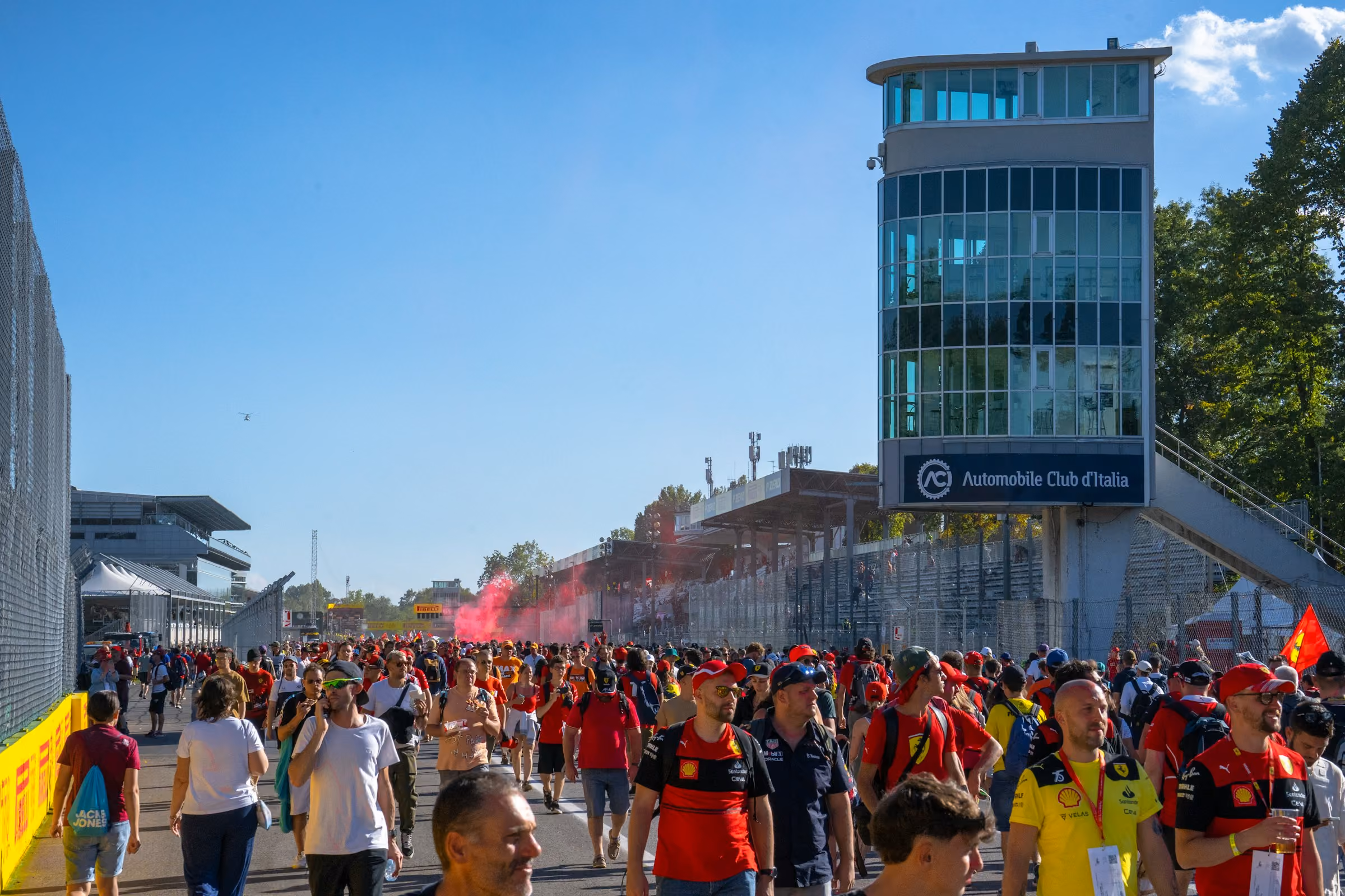 Fans filling the track at Monza after the Italian Grand Prix