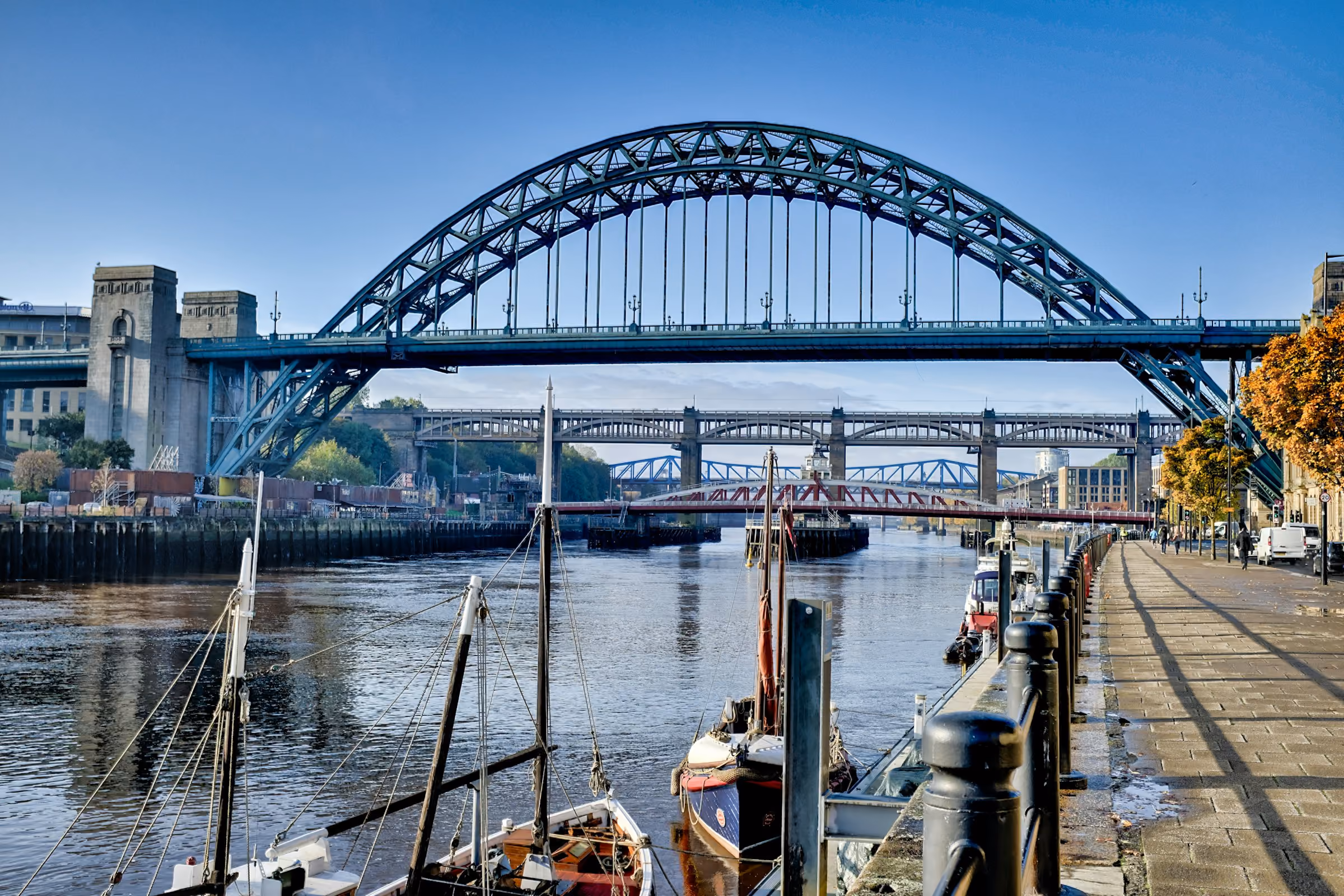 The Tyne Bridge above Newcastle's Quayside