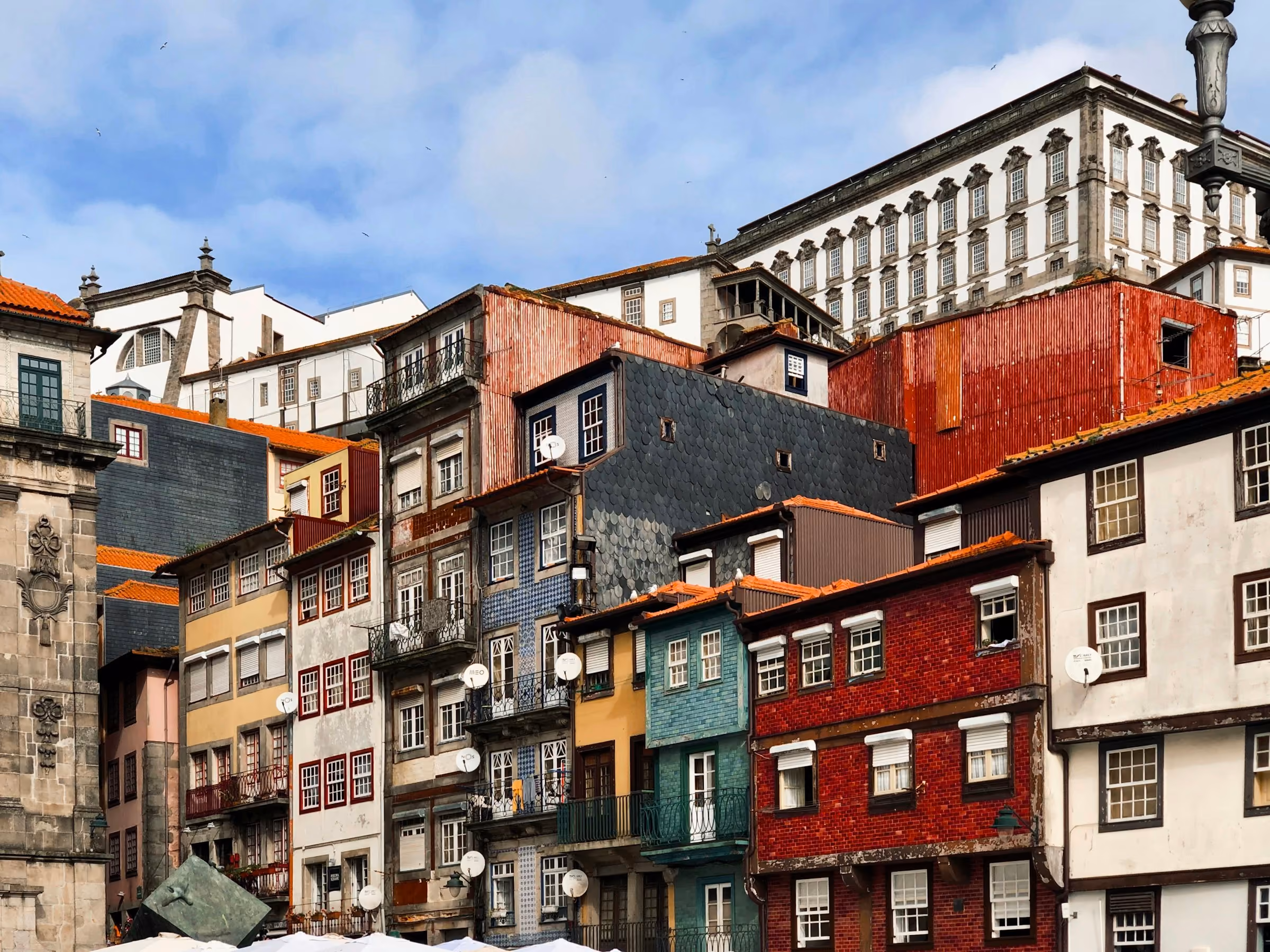 Colourful tiled houses on Porto's Ribeira