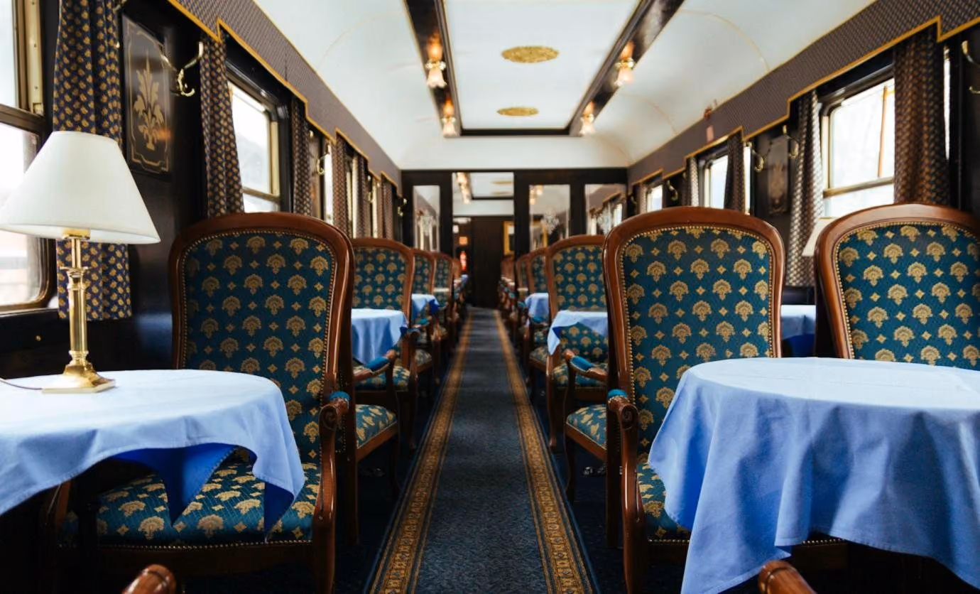 The dining car of the Orient Express