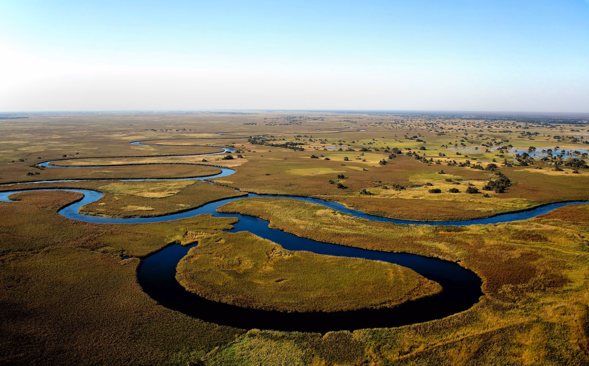 Near Xigera Safari Lodge: aerial photography of body of water