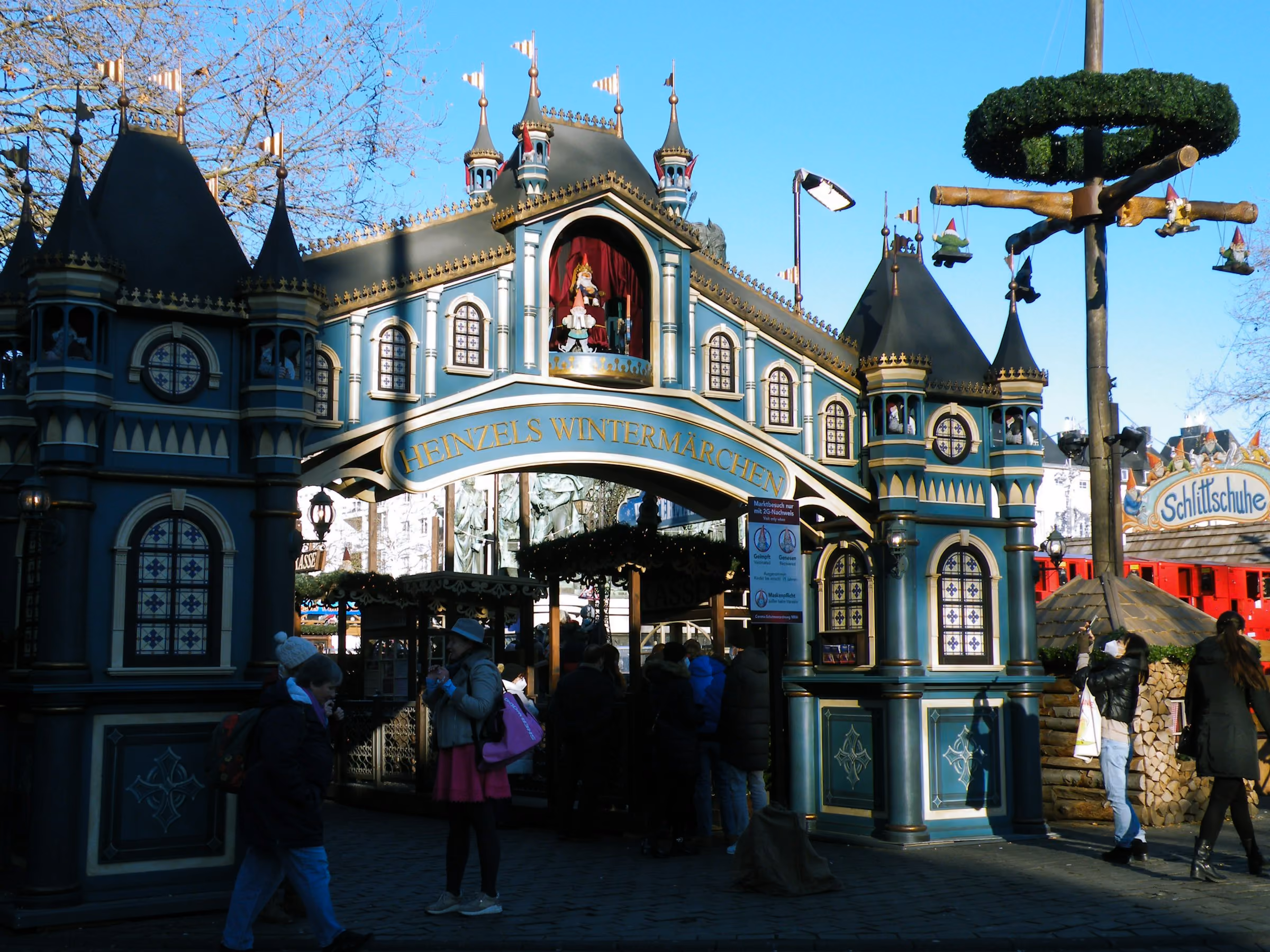 The decorated gate of a Cologne Christmas market