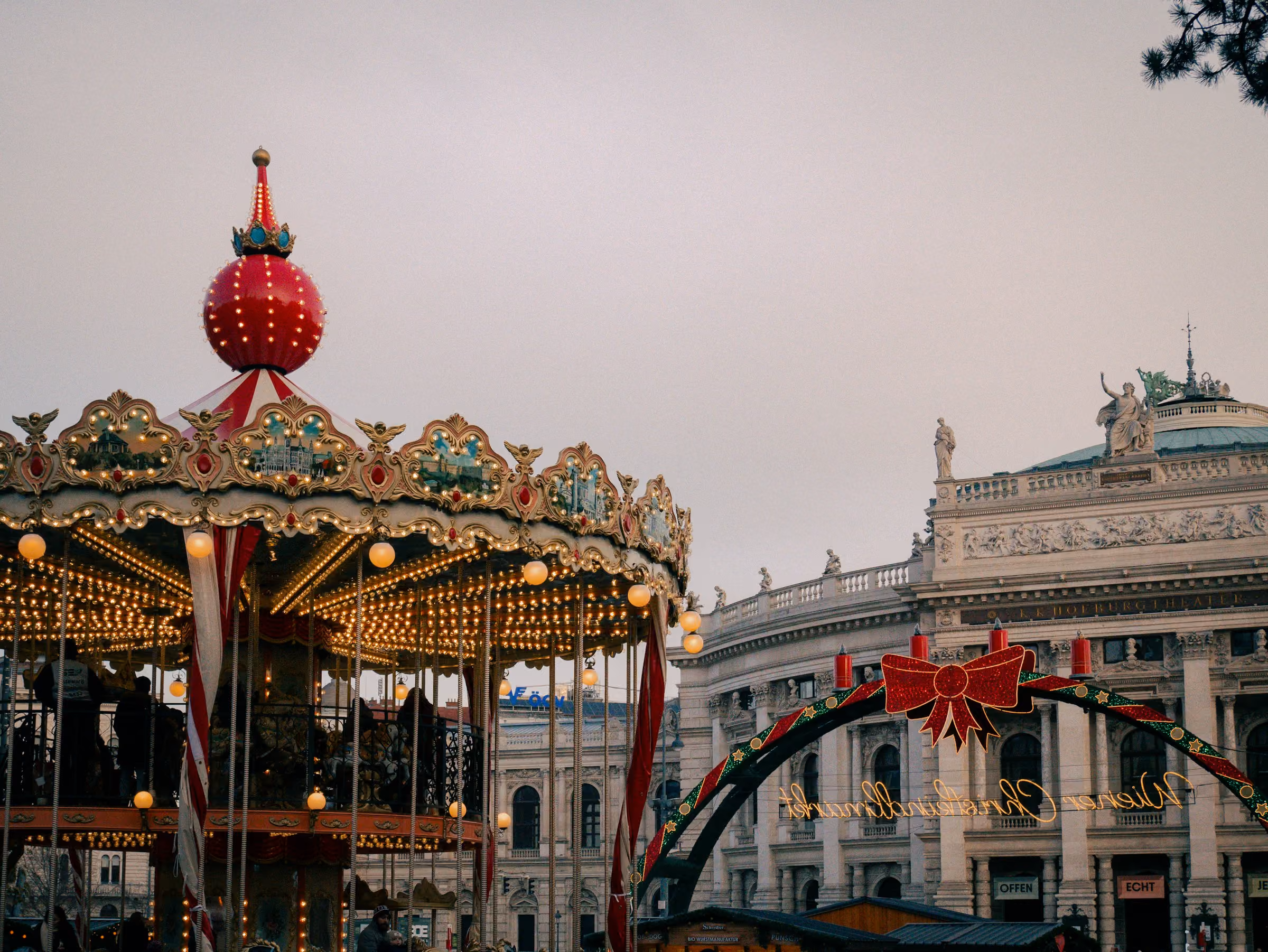 A carousel at a Vienna Christmas market